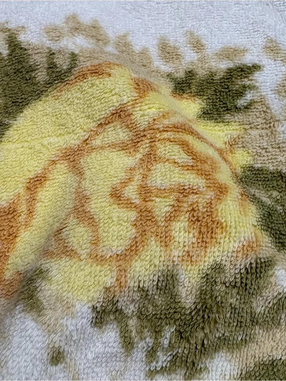 Vtg Cannon Floral Hand Towel Guest Towel Set Lot Of 3 1970s Fringe Yellow MCM